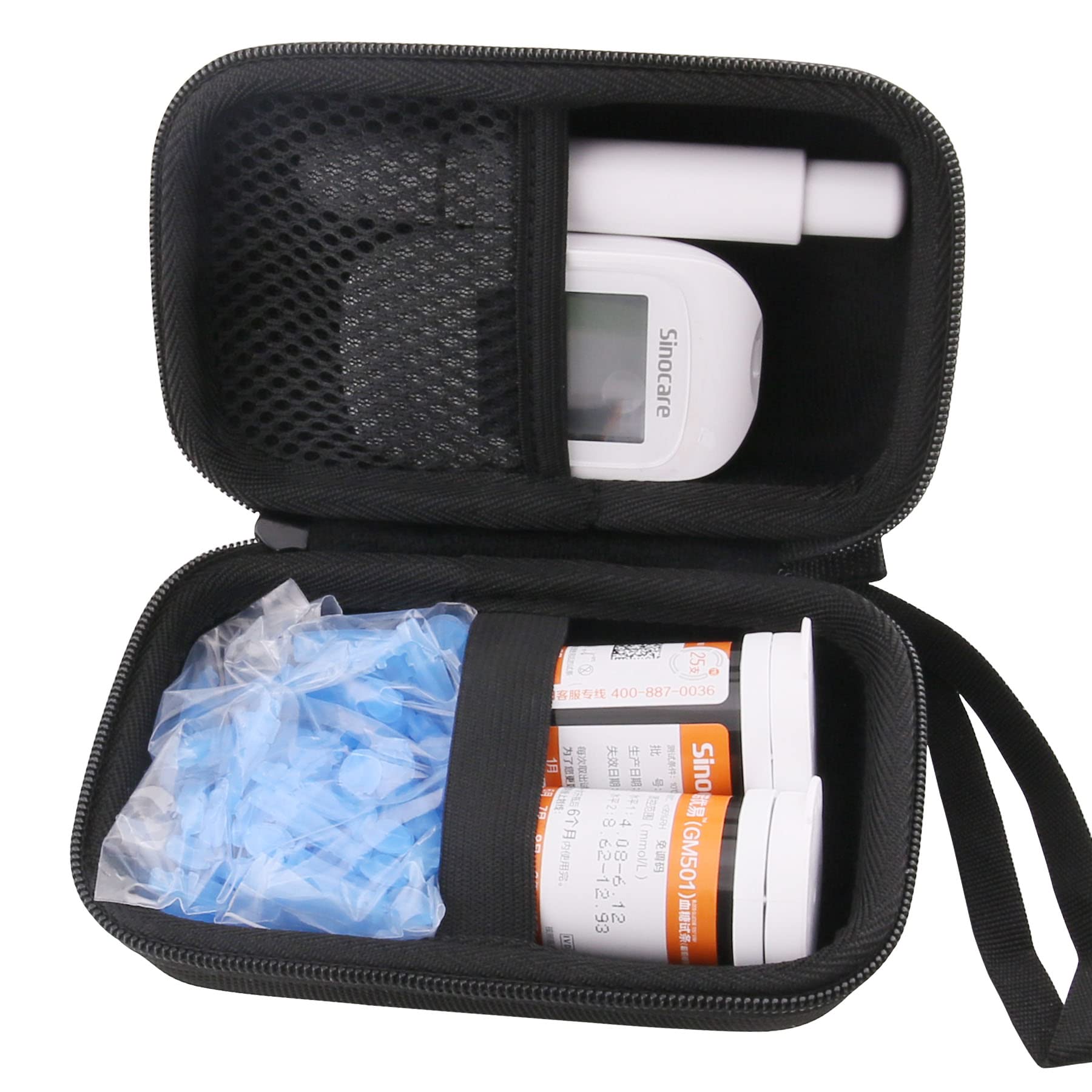 WAIYUCNHard EVA Carrying Case for Care Touch/KETO MOJO/Accu-Chek/CareSens Blood Glucose Monitor Kit - Diabetes Testing Kit.(Only Case) (small)