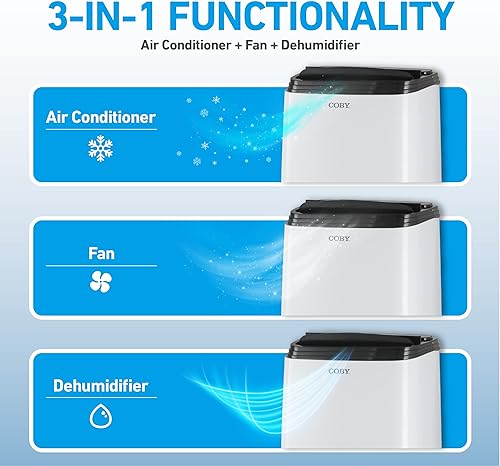 Miniatura 2 de Coby CBPAC815 unidad de CA 3 en 1, deshumidificador y ventilador, 12,000 BTU acondicionadores de aire portátiles, blanco