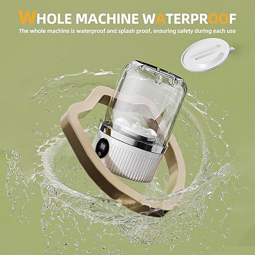 Miniatura 9 de Lavadora de ropa interior, mini lavadora portátil mejorada, almohadilla recargable, limpia profundamente ropa pequeña para apartamentos,