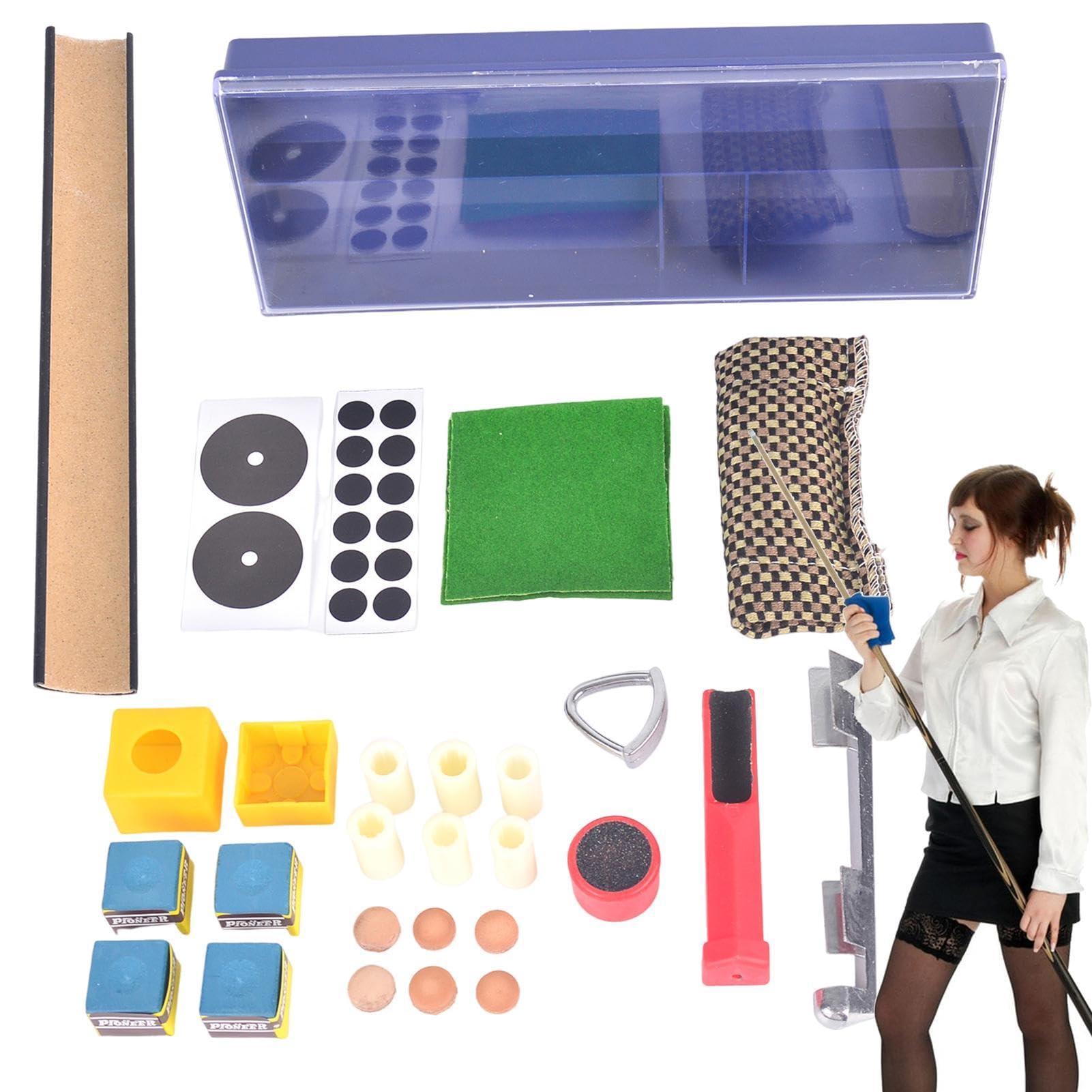 Pointes de queue de billard usées ? Kit de remplacement complet avec 28 embouts et pinces - 8