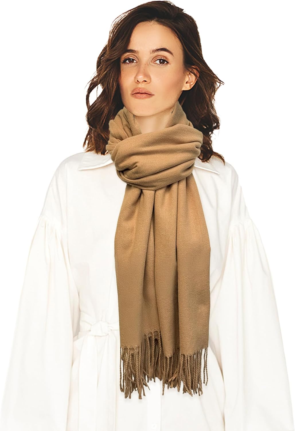 CBC Crown Women's Pashmina Shawl and Wrap, 78 x 26 inches, Soft Cashmere-like Feel Scarf, Black, Navy - Image 5