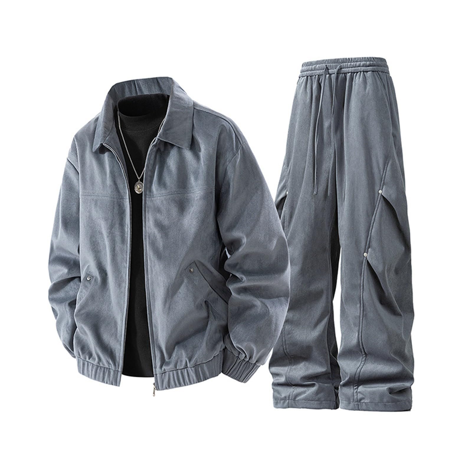Tuta sportiva da uomo Deim casual con cappuccio tuta sportiva set morbido chic completo con zip completa felpa con cappuccio e pantaloni da jogging da uomo, set completo a buon mercato