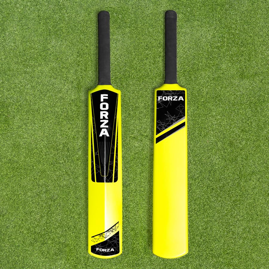 FORTRESS Garden Cricket Bat - Available in 3 Sizes | Ultra-Durable Plastic | Fluro Yellow (Kids (Size 2))
