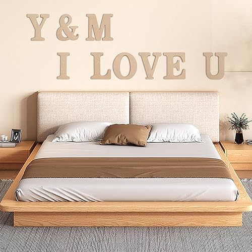 Miniatura 2 de Letras de madera 3D de 4 pulgadas, letras mayúsculas del alfabeto de madera natural, alfabeto de madera sin terminar para tablero de letras,