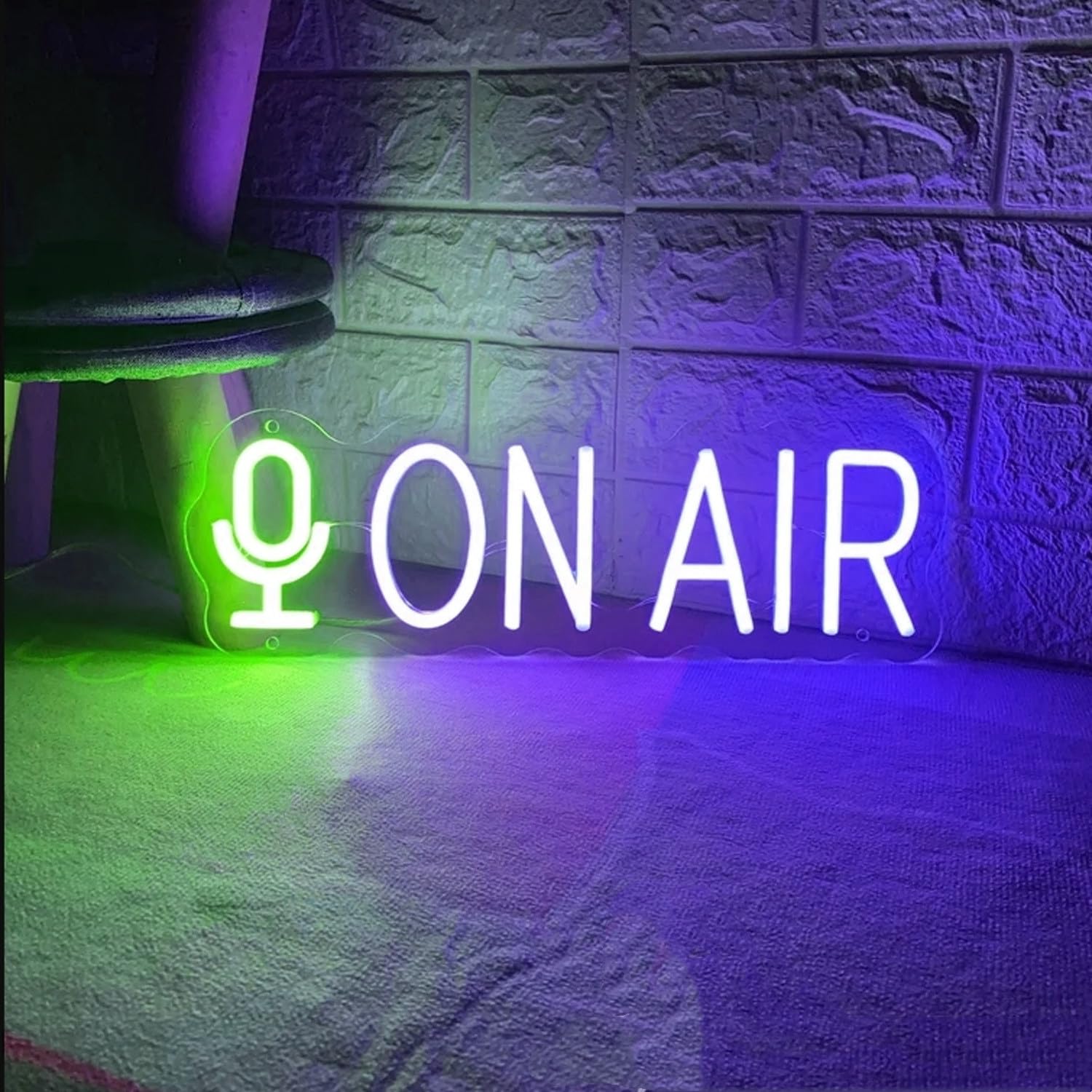 LED Acrylic Material On Air Neon Light Sign Wall Art Lamps with Dimmable Switch and 55CM Length Hanging Chain for Broadcaster Office Shop Restaurant Bar Garage Storefront Wall Decor — image 1
