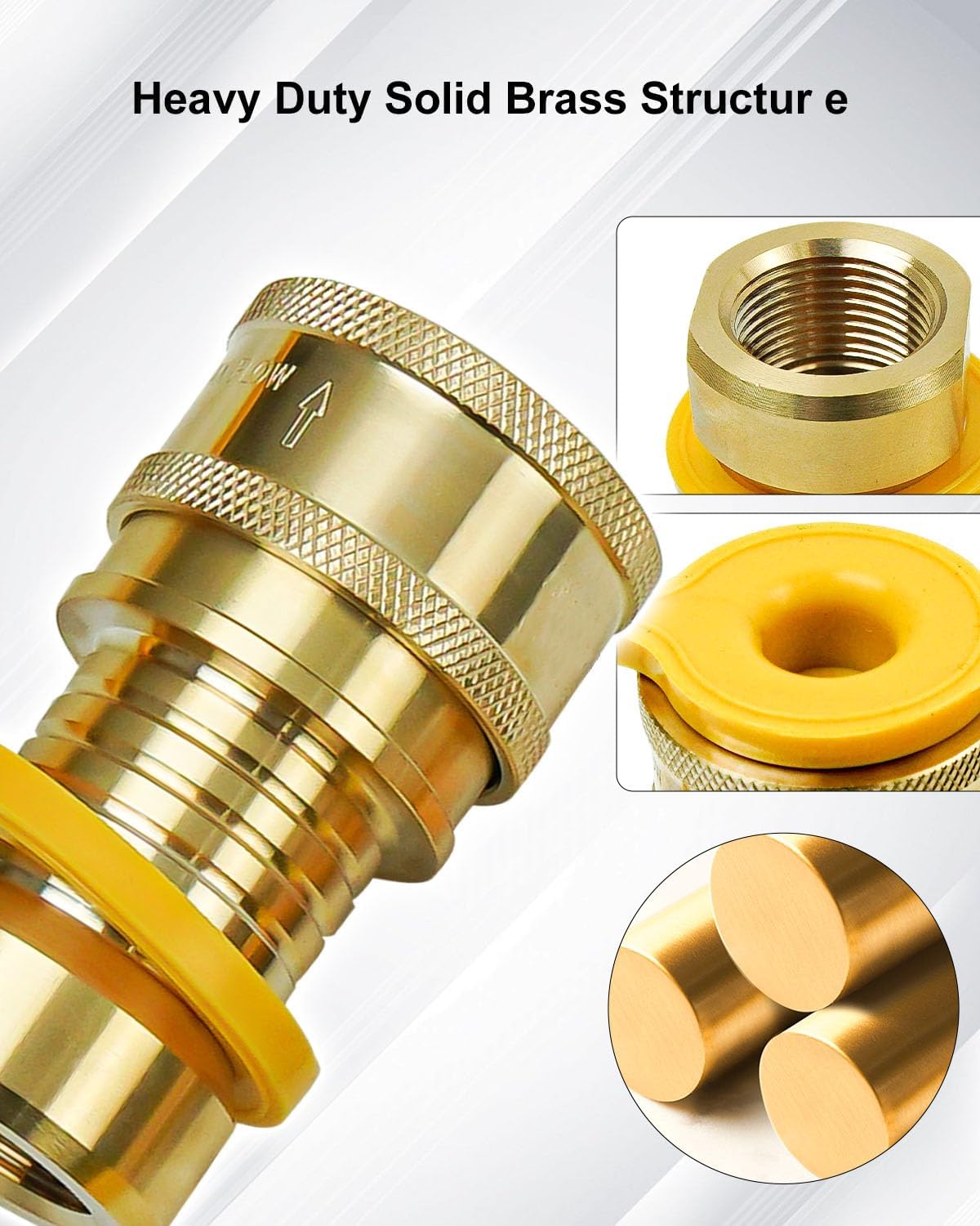 3/4" Natural Gas Quick Connect Fittings, Solid Brass Quick Connect Fittings Convert w/Gas Valve 3/4 Ball Valve Fit for Generators, Gas Grills, Fire Pits, RV, Etc Pipe Natural Gas Supply