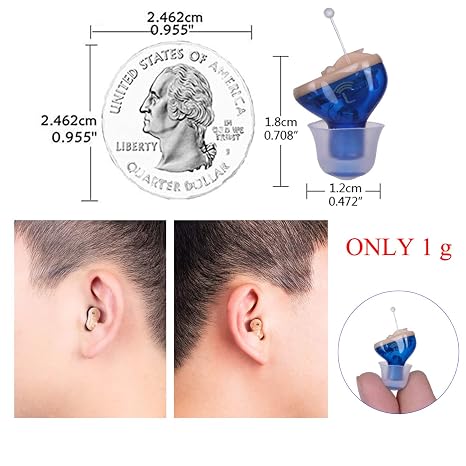 Hearing Amplifier Seniors Adults Noise-Cancelling - Personal Sound Voice Amplifier, Magic Ear As Seen on TV Digital Inner-Ea Elderly Listening Assistance Hearing Aid Cleaning Tools Included (Blue)