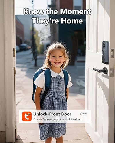 Miniatura 8 de Cerradura de puerta inteligente con cerrojo de cámara con timbre de video Detección de movimiento PIR Cerradura de puerta delantera con código de