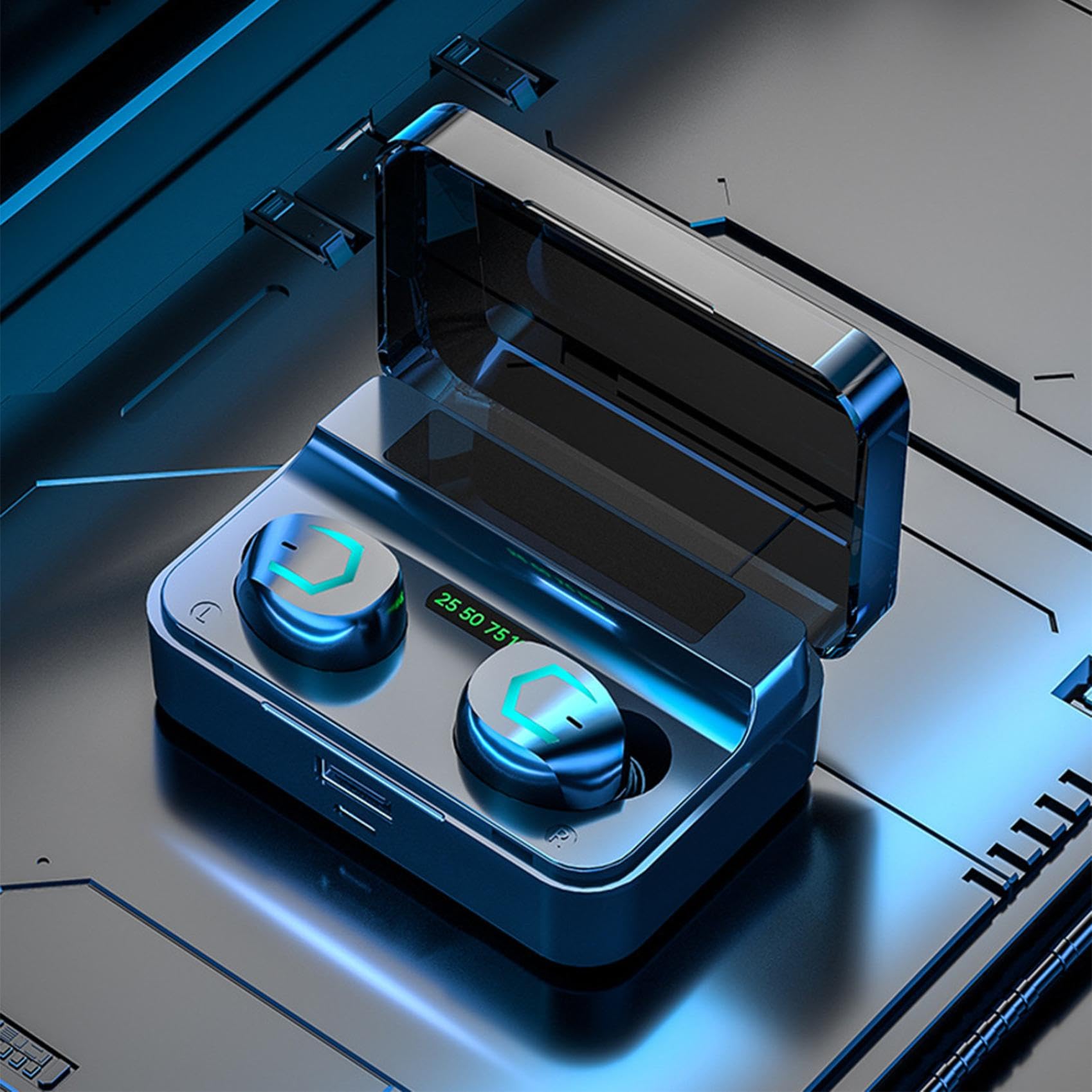 mtvxesumtvxesu Wireless Earbuds Bluetooth Headphones in Ear with Bluetooth 5.2 Deep Bass LED Display IPX7 Earbuds for Sport and Work