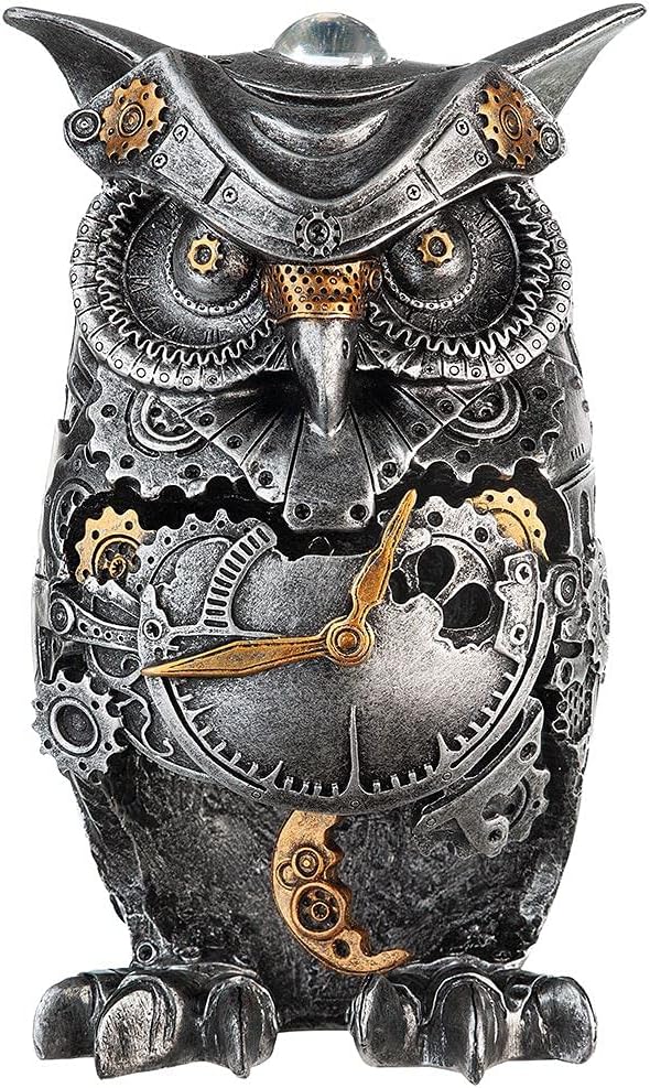Design Owl Decorative Firgur Mechanical Style Sculpture Gear Decoration Owl Figure Industrial Steam Punk Art Figure (Owl / Variant 2)
