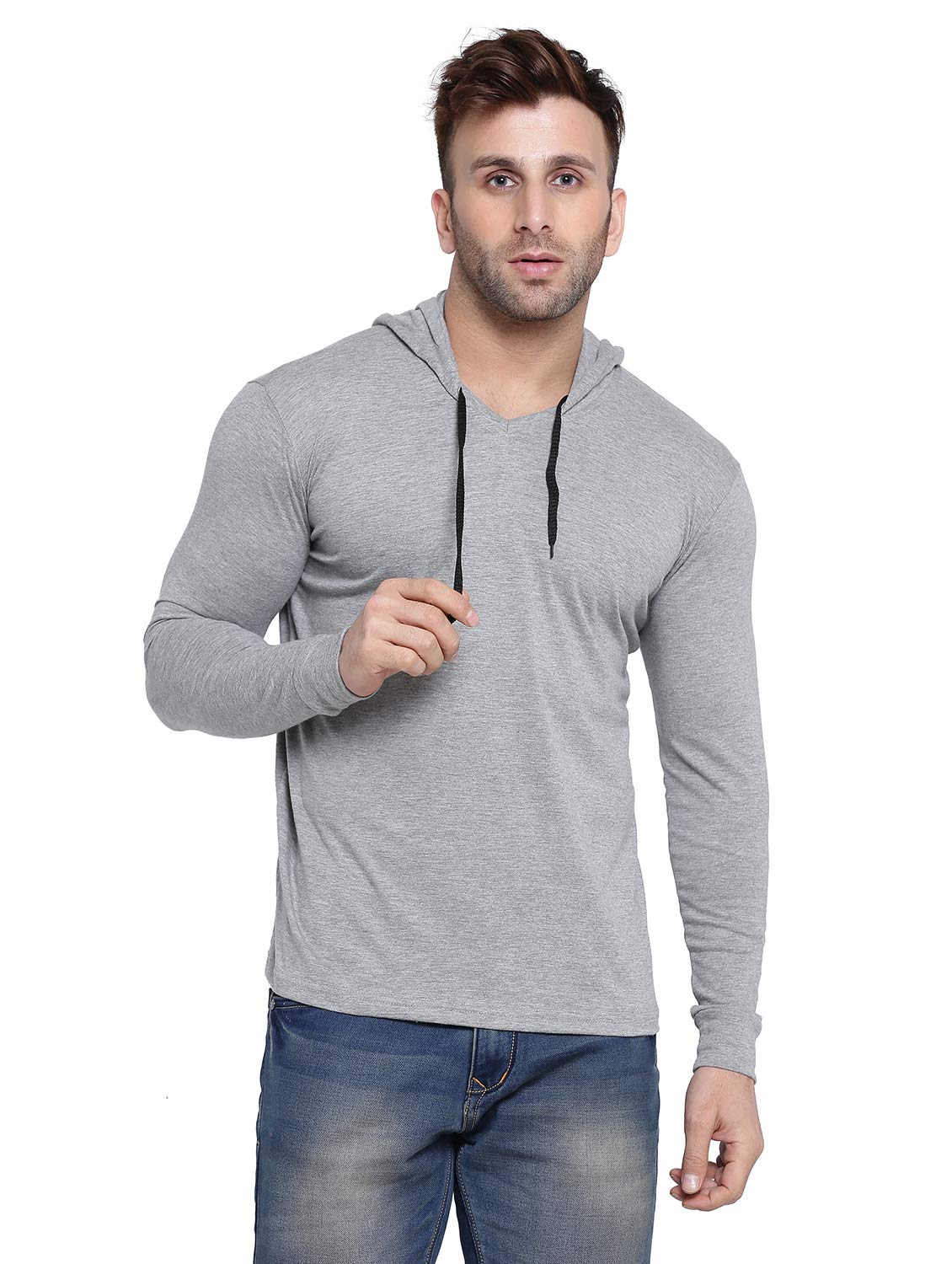 tfurnish Men's Full Sleeve Hooded T-Shirt | Contrast Sleeve Casual Hoodie for Daily & Gym Wear-picture-13