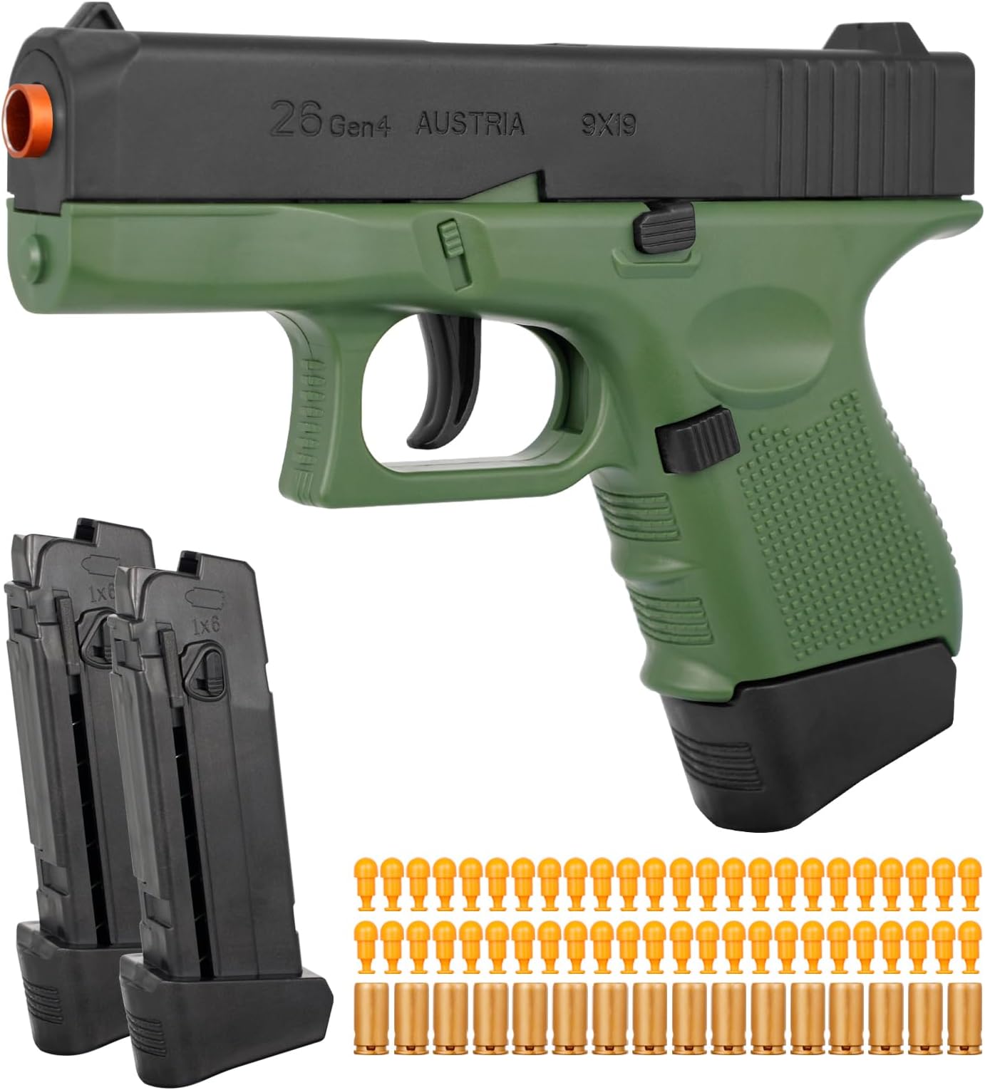Toy Gun, Soft Bullet Gun for Boys, G26 Toy Pistol, Empty Shell Ejecting Toy Gun for Kids, Shooting Game Educational Gun Toy Model, Gift for Kids (Boys&Girls) Age 8+ (Green)