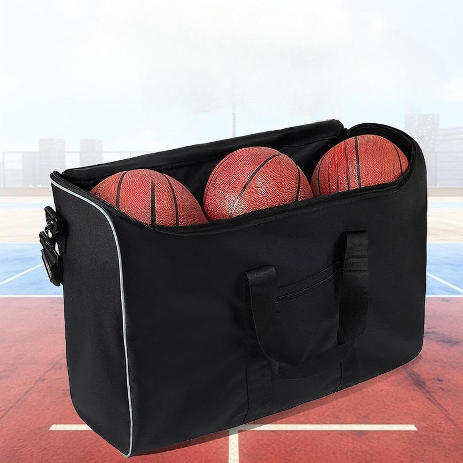 DYNWAVE Basketball Carrying Bag Canvas Shoulder Bag with Detachable Shoulder Strap Football Bag Volleyball Bag for Game Workout