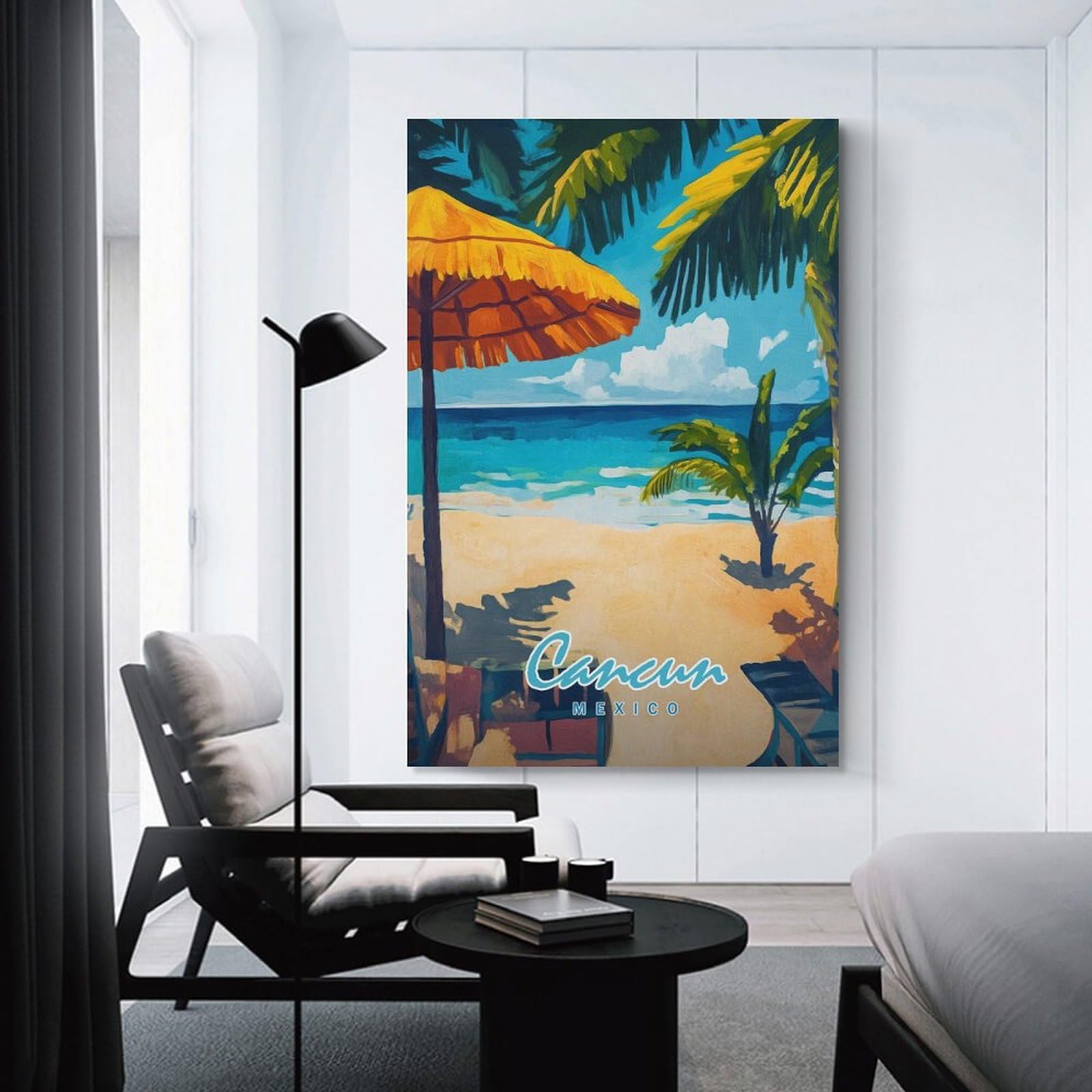 Junmoney Cancun Beach Scene Home Decor Wall Art 20x30inch(50x75cm), for Home, Office, Studio Or Guest Room, Canvas Wall Art That Fits Changing Layouts
