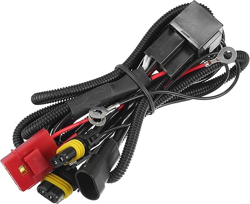 A ABSOPRO HID - Arnés de relé de cableado de batería de 4.9 ft  4,9 pies de largo 90069012H109005 HID Lámparas Kit de conversión de relé de enchufe