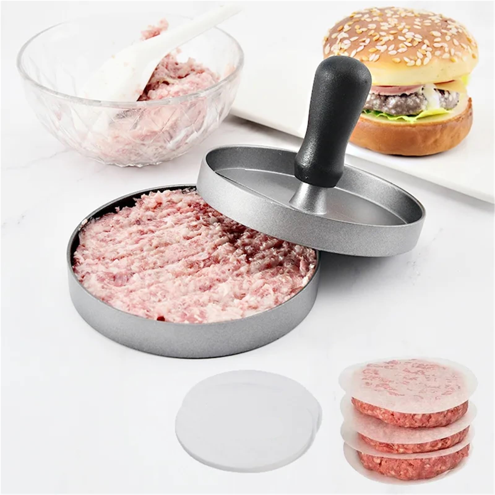 Burgerpresse Manuelle Antihaft-Hamburger-Patty-Presse, Heimküche, Burger-Maker-Form for Frühstück