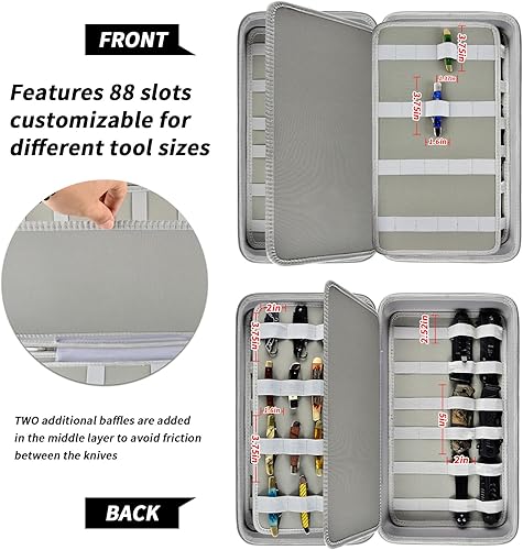 Miniatura 2 de Vitrina para más de 66 cuchillos de bolsillo. Soporte plegable, organizador de almacenamiento de mariposas, bolsa de colección de rollos de