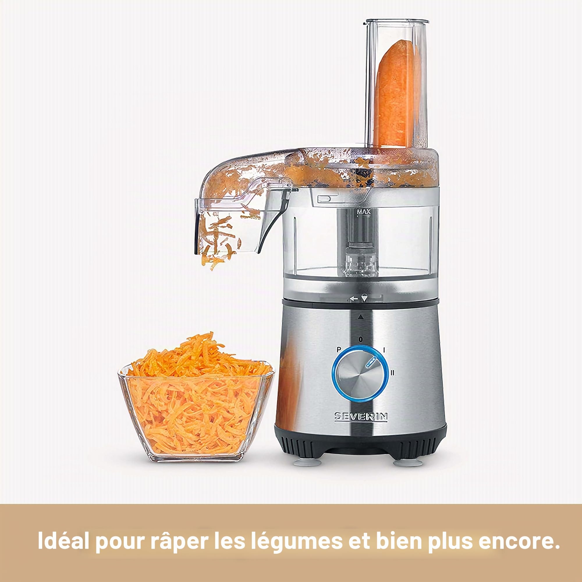 SEVERIN Hachoir multifonction, Avec disque émulsifiant, 400 W, KM 3865, Argent/Noir, 34.50