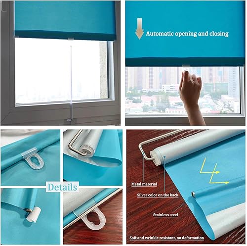 Miniatura 3 de Cortinas opacas para ventana, con ventosas, persianas enrollables sin taladro, 75% de protección UV, aislamiento térmico temporal, persianas