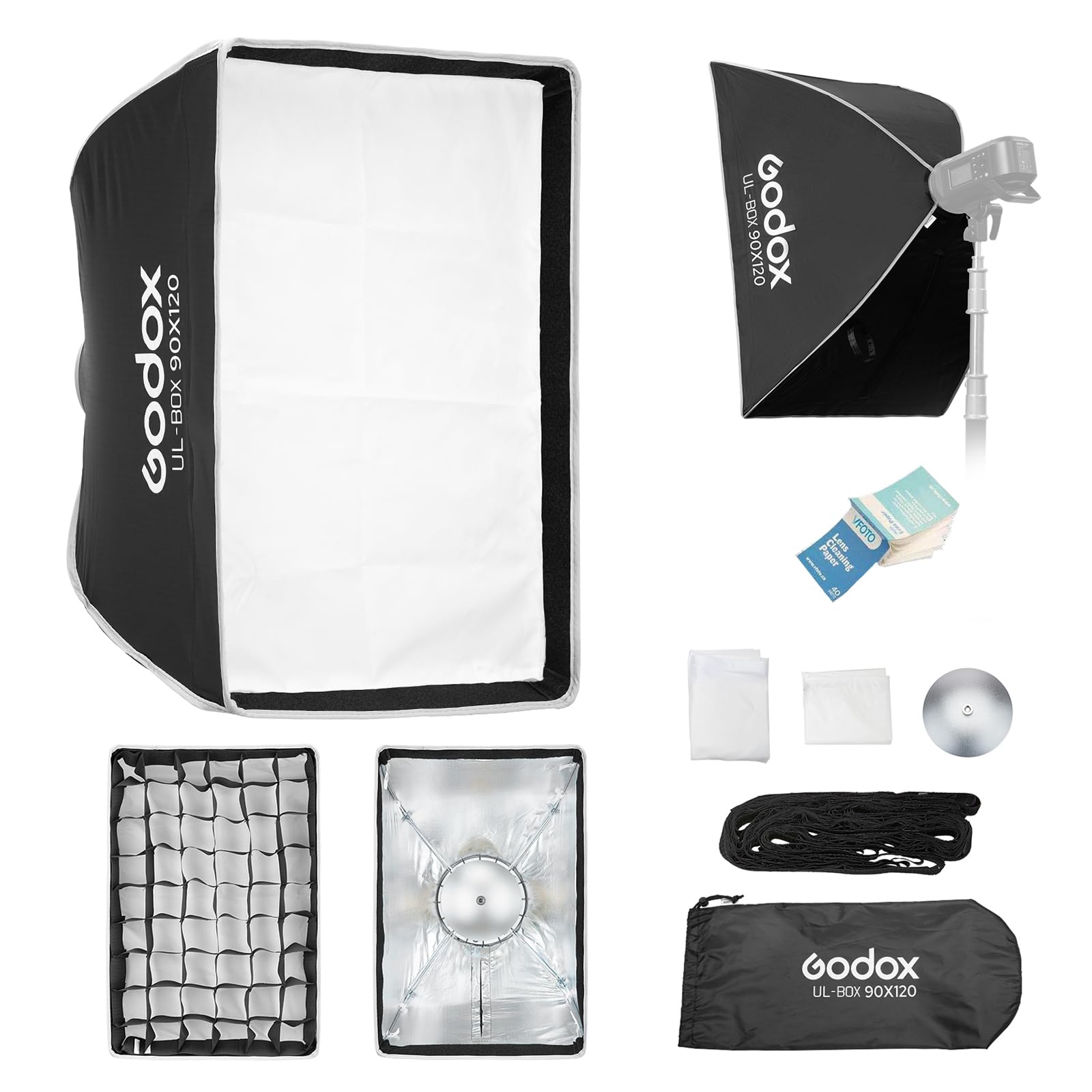 Amazon | Godox UL-BOX-90*120 長方形ソフトボックス、90x120cm