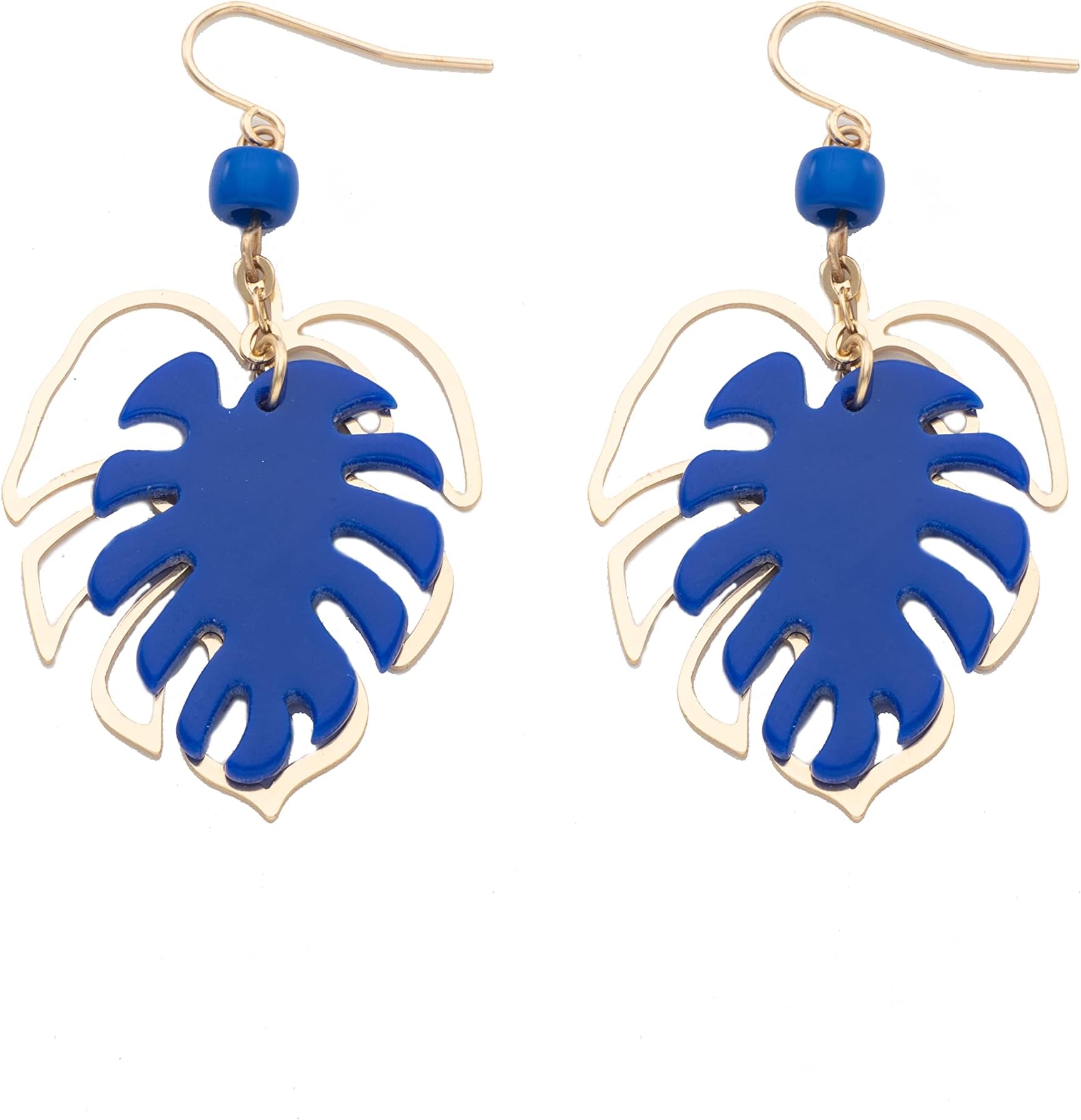 Wingirl14K Gold Plated Drop Dangle Earrings Stud Geometric figure Leaf Shape Rattan Tassel Earrings for Women Girls