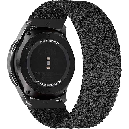MroTech Cinturino Compatibile con Samsung Galaxy Watch 3 45mm/Galaxy Watch  46mm/Gear S3 Frontier Banda 22 mm di Ricambio per Huawei Watch 3/3  PRO/GT/GT 2 46 mm/GT 2e/GT2 PRO Nylon Solo Loop-Noir/S :