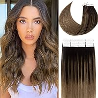 Vista 26 de Lacer Extensiones de cabello con cinta invisible, color negro natural, extensiones de cabello con cinta invisible, 18 pulgadas, cabello humano real