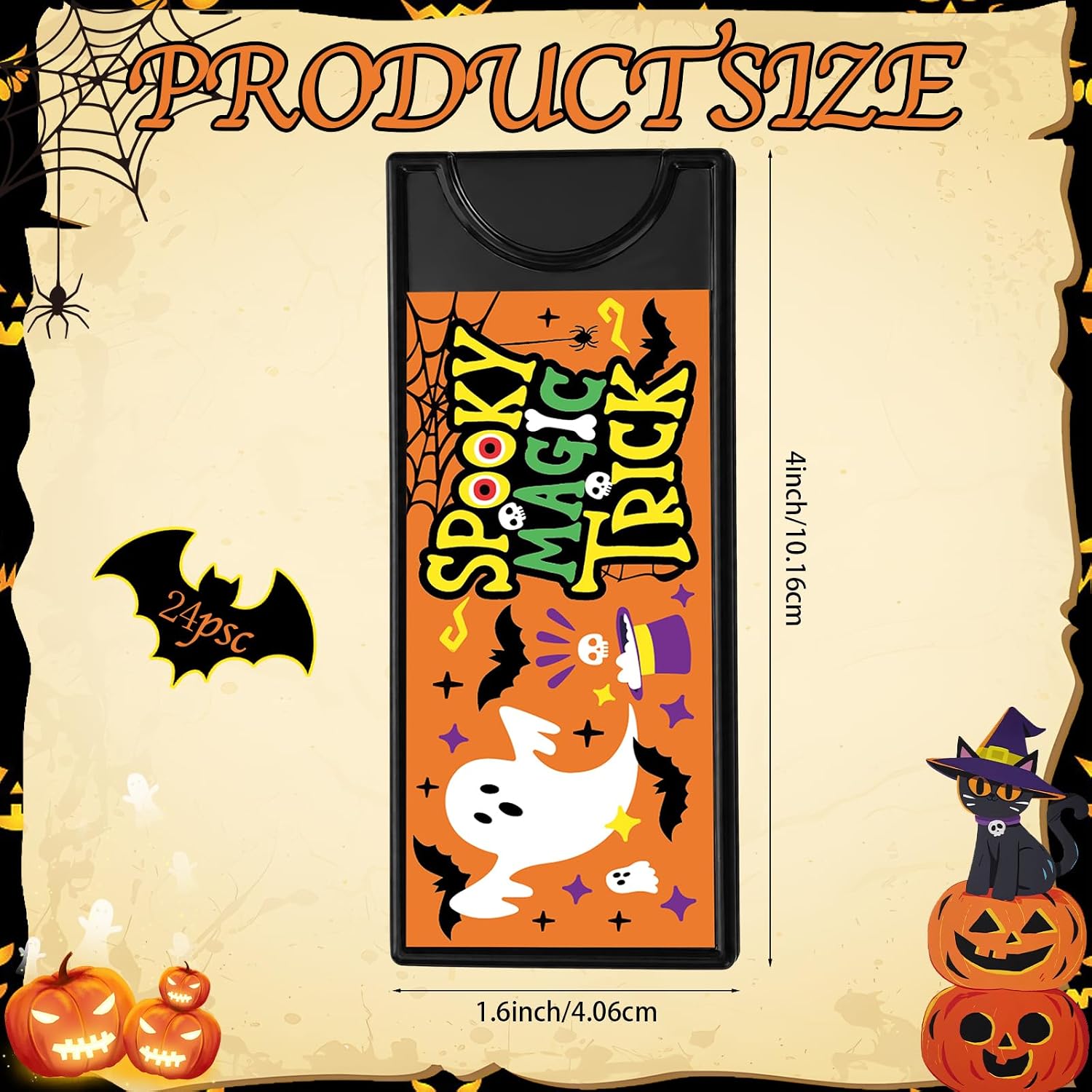 24 Set Halloween Magic Coin Trick with Spooky Stickers Magic Empty Jar Toy image 2