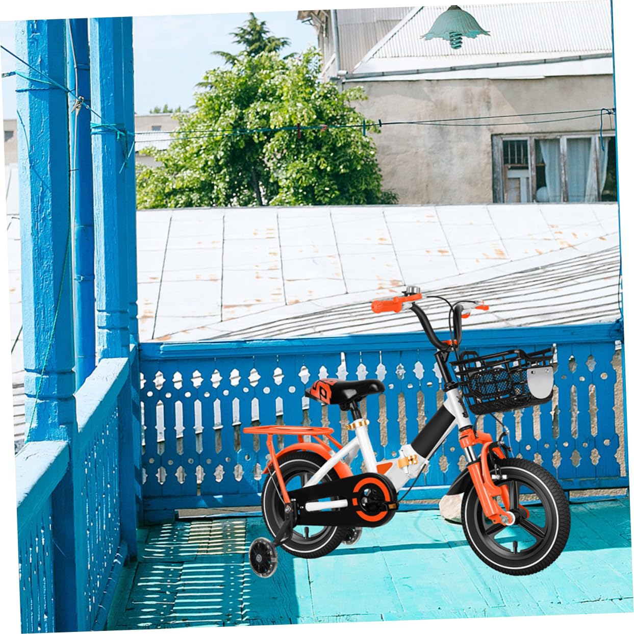 TOYANDONA Ruote di Allenamento per Bicicletta Bambini 2 Paia | Acciaio al Carbonio e Pu, Design Laterale di Supporto, Effetto Glow in The Dark