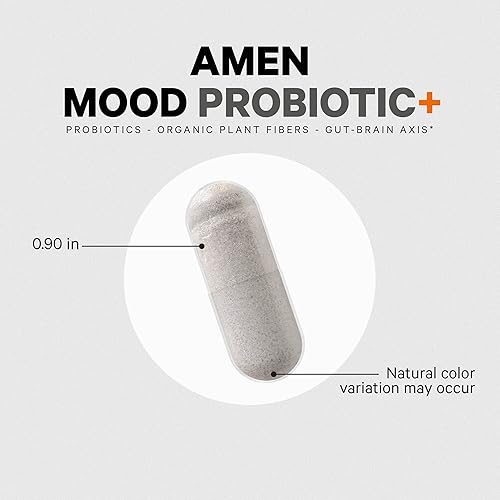 Miniatura 8 de Amen Suplemento probiótico para el estado de ánimo, 51 mil millones de UFC, prebióticos y probióticos orgánicos, pastillas probióticas Acidophilus,