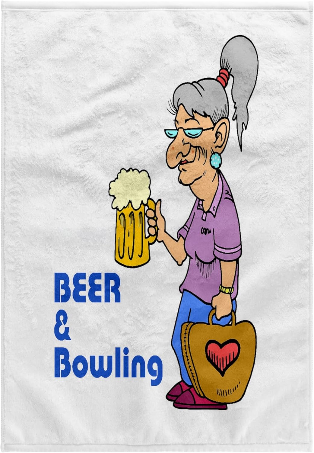 3dRose Funny Beer and Bowling Grandma Sports Design 22x30 Bath Hand Pool Towel