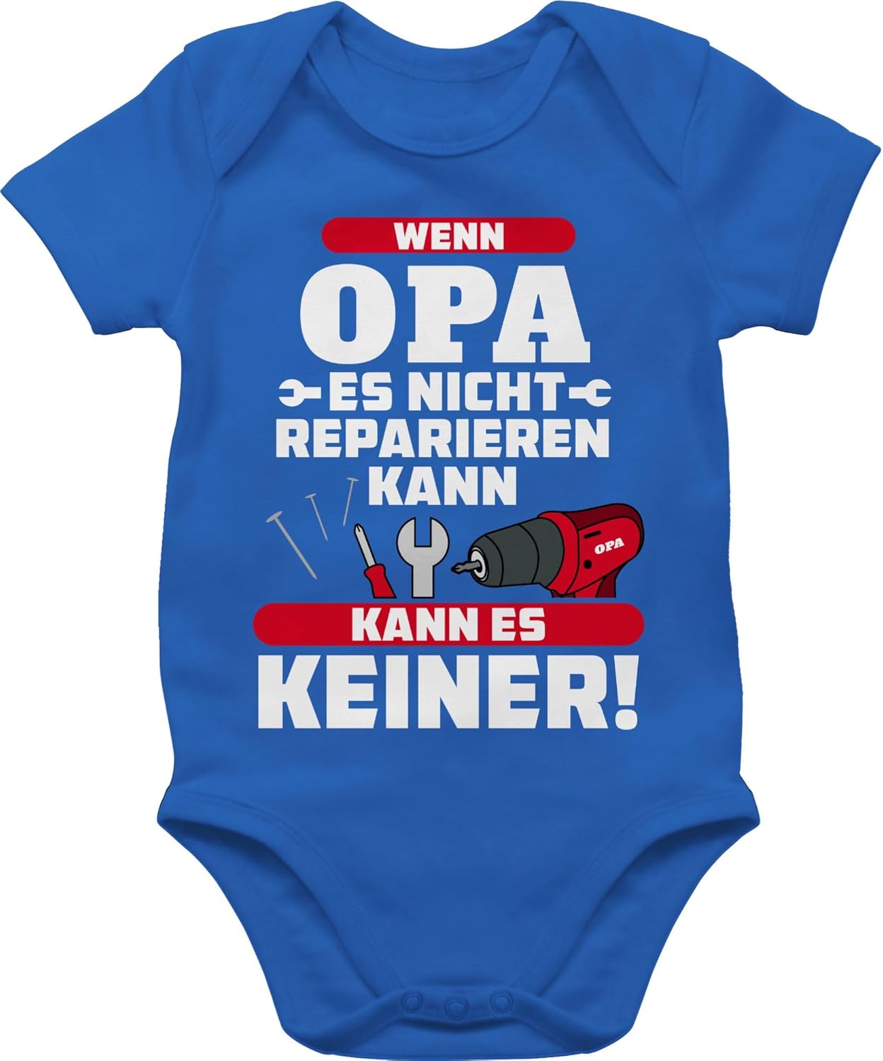 Baby Body Mit Opa-Spruch - 'Wenn Opa Es Nicht Reparieren Kann, Kann Es Keiner!'