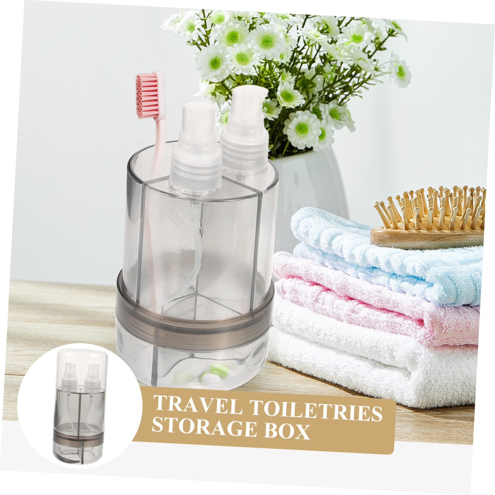 FRCOLOR 4pezzi Viaggio Porta Spazzolino e Dentifricio Custodia Portatile Per Igiene Personale Da Viaggio Con Bicchiere e Portaoggetti Design Elegante e Pratico Per Campeggio e Uso