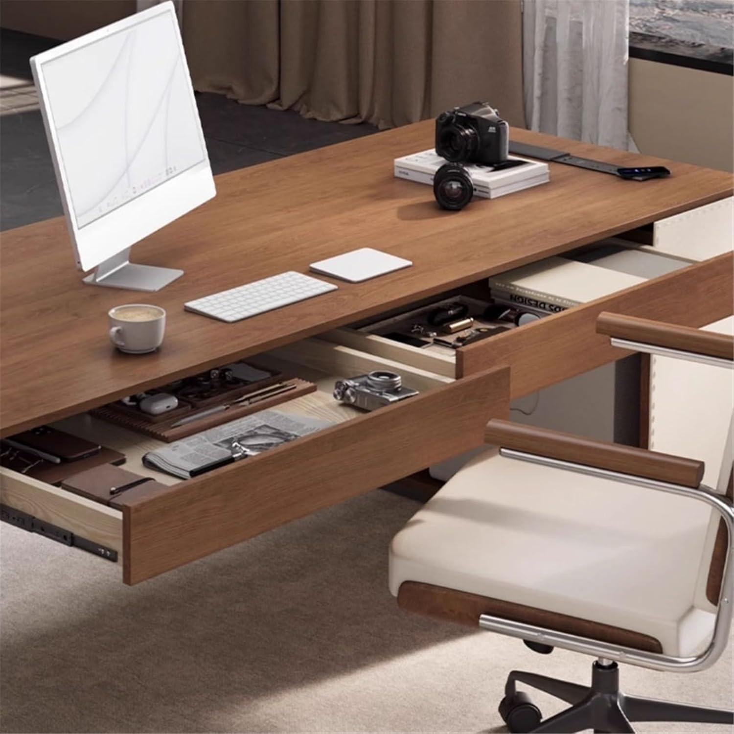 KJUUJEH型パソコンデスク 収納ラック2個付き オフィスデスク ラクラク