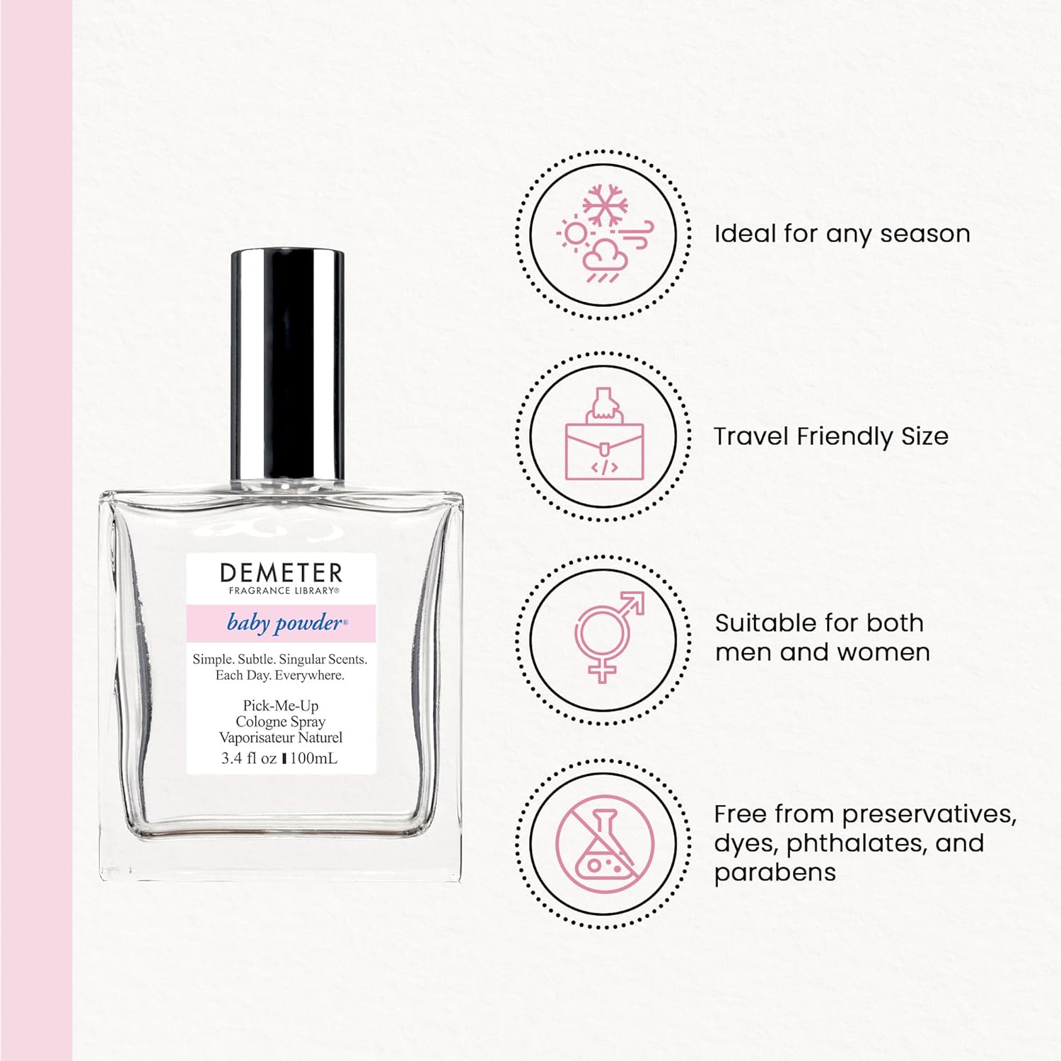 DEMETER 3.4oz Cologne Spray - Baby Powder