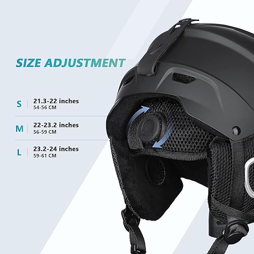 Miniatura 9 de VANRORA Paquete combinado de casco y gafas de esquí, casco de snowboard certificado de seguridad, lentes intercambiables para snowboard