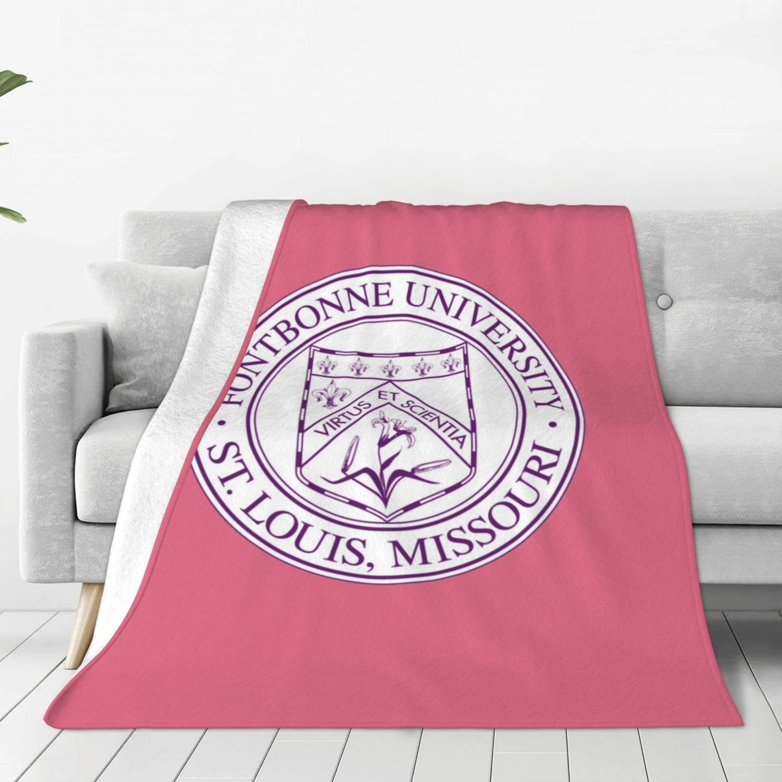 XRPUONG Fontbonne University Logo Fleece Blanket, Very Soft Microfiber Flannel Blanket for Couch Warm and Cozy for All Seasons