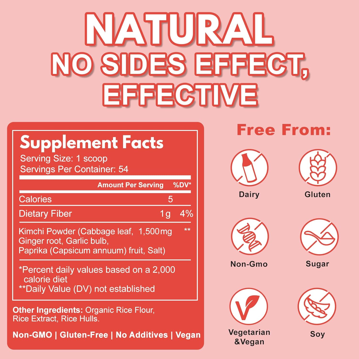 Kimchi Supplement, Kimchi Capsules Alternative (Powder Form), Probiotics & Enzymes Supports Gut & Digestive, Taste Well, One Fermented Superfood for Antioxidant Support, 170g - Image 2