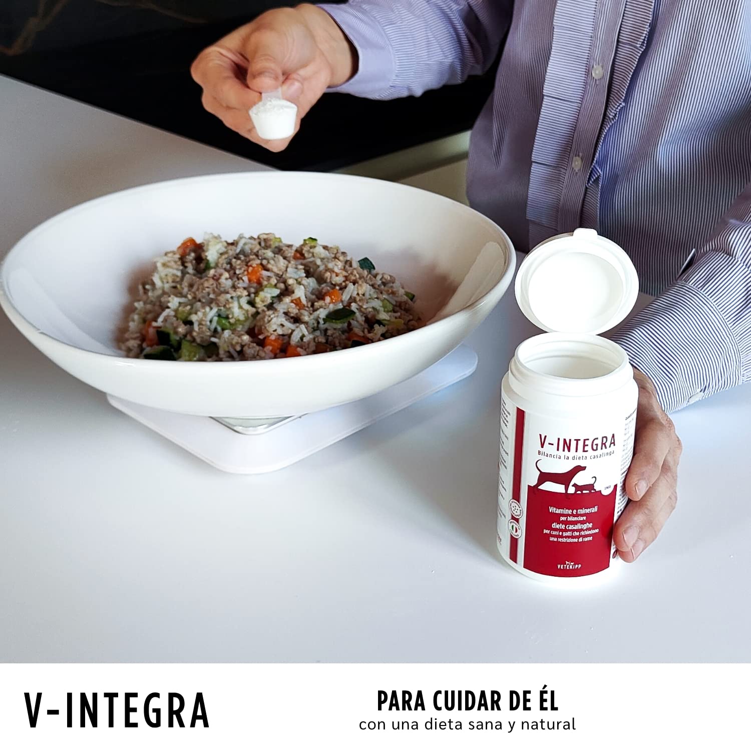 V INTEGRA Epato 200g, Suplemento de Vitaminas y Minerales para Equilibrar Las Dieta Casera de Perros y Gatos Que Requieren Restricción de Cobre, Vitaminas para Perros y Gatos Made in Italy