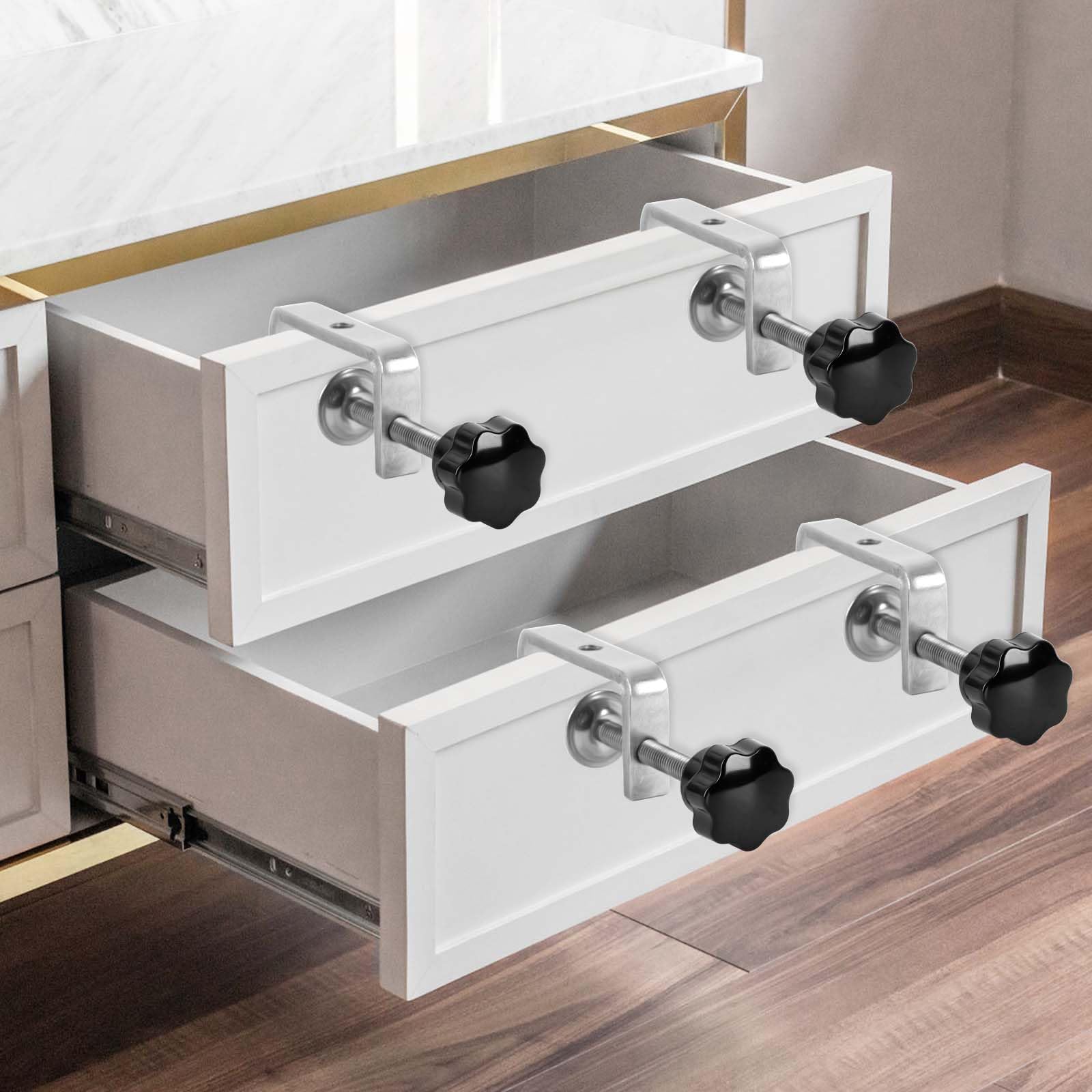 4 Pièces Serre-Joints de 10 à 60 mm Pince en C en Acier Inoxydable Réglable Pince de Fixation Table Soudage