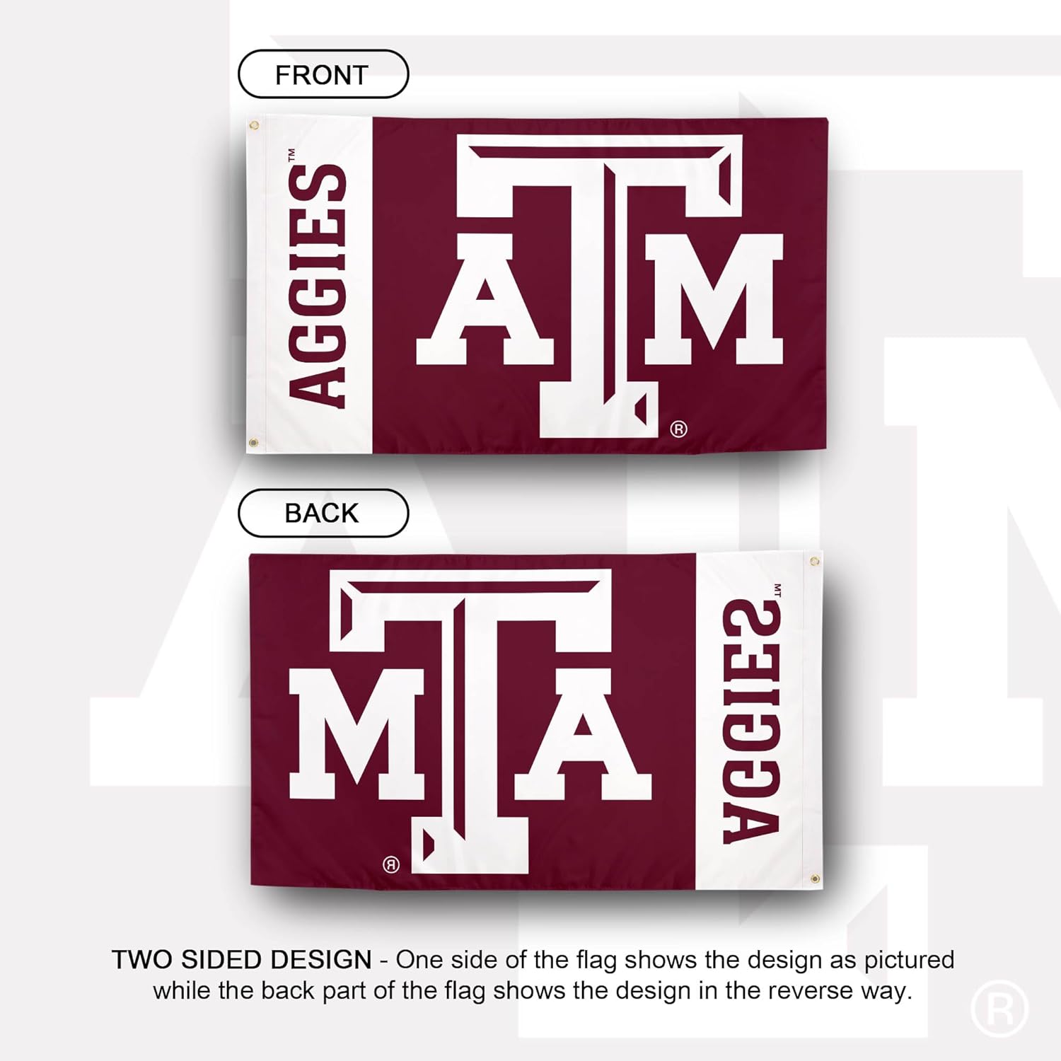 Desert Cactus Texas A&M University Flag Aggies TAMU Banners 100% Polyester Indoor Outdoor 3x5 feet Flags (Team Name) - Image 2
