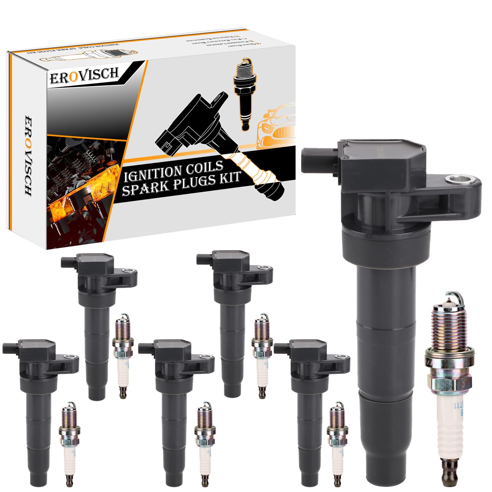 Photo 1 of Erovisch UF546 Ignition Coil & Spark Plug Set (6-Pack)