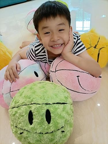 Miniatura 6 de Almohada de felpa de 11 pulgadas con la cara simple de la sonrisa de baloncesto como la sonrisa, regalo para el hogar, expresión divertida,