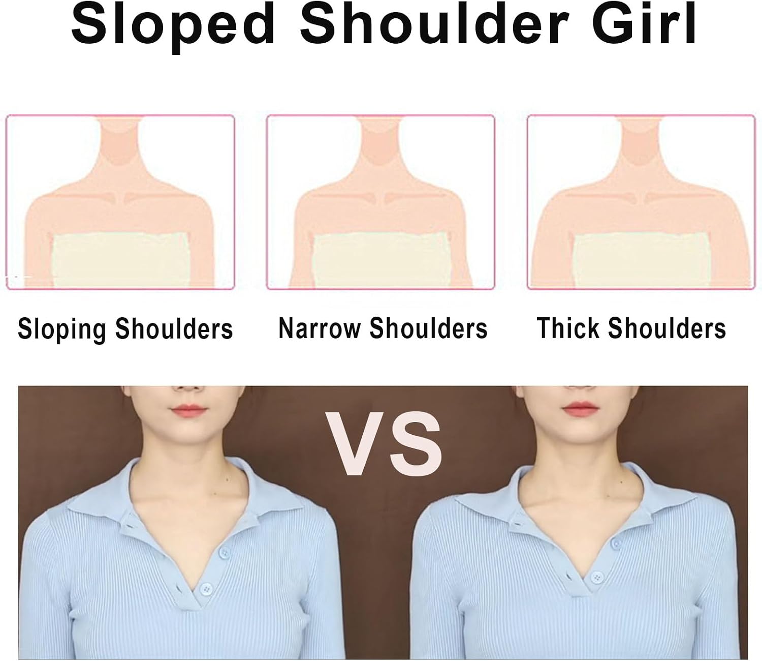 Womens Invisible 2 in 1 Built-in Shoulder Pads T-Shirt Tank Tops, Scoop Neck Basic Tee Camisole Seamless Regular