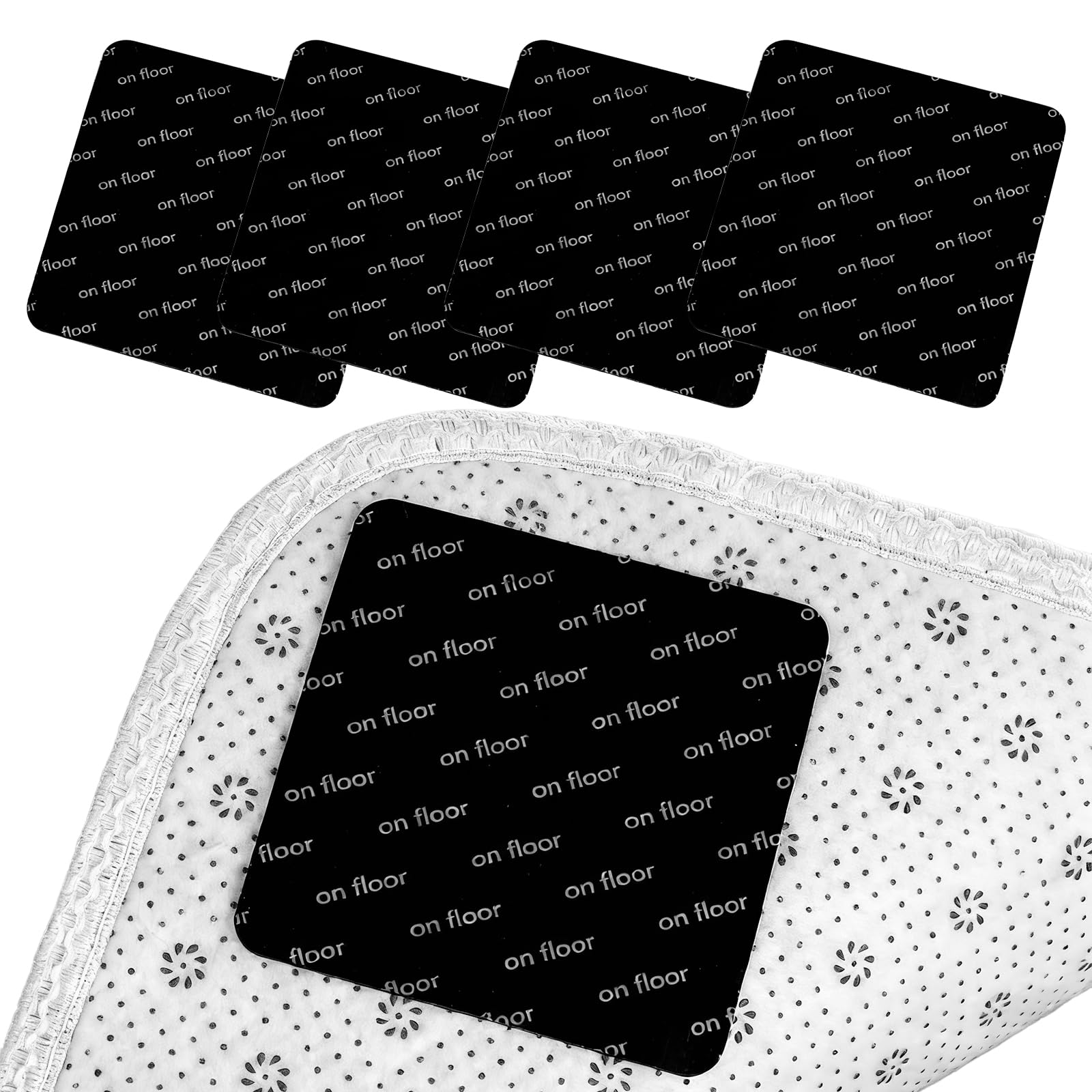 Carpet Grippers, Non-Slip Carpet Grippers for Laminate Floor, Washable and Reusable, Carpet Stickers for Carpets for Wood, Marble Floors, 4 Pack-image-7