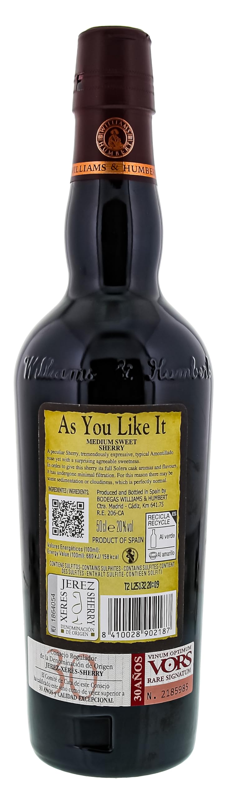 Williams & Humbert I As you like it Medium Sweet Sherry I 500 ml I 20% Vol. | Spanischer Premium Sherry