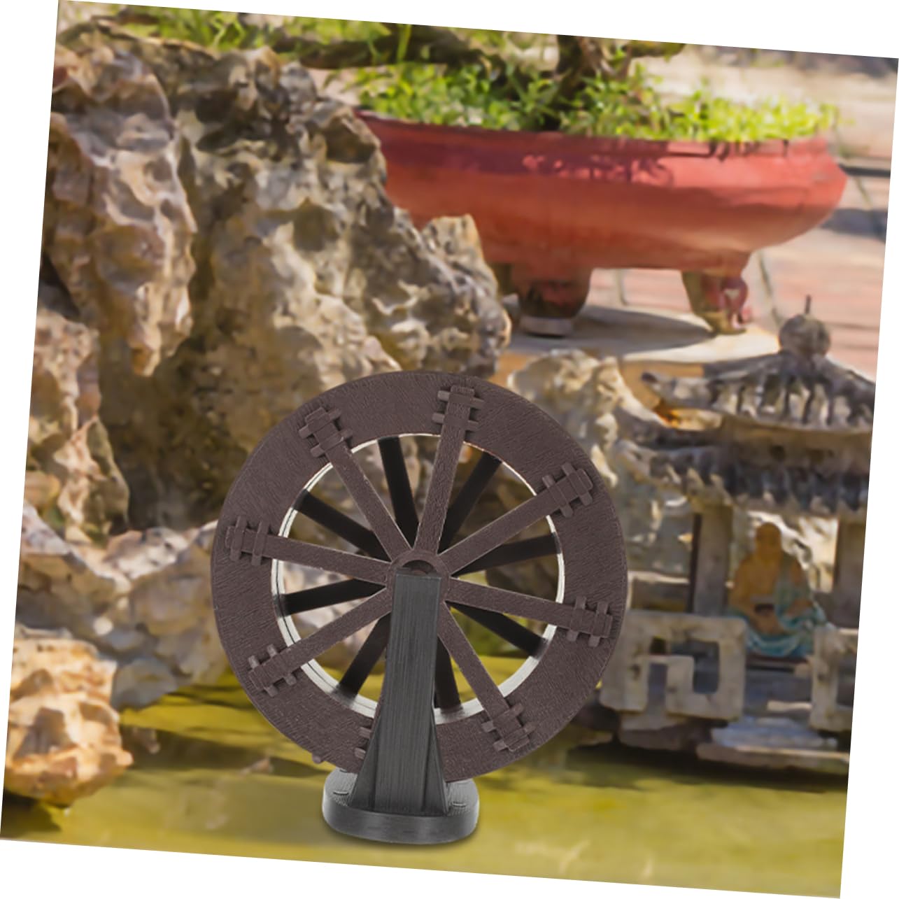 8pezzi Ruota Da Tavolo Accessori Per Fontana Di Paesaggio Decorazione Per Acquari e Rocce Artificiali Design Leggero e Resistente Atmosfera Rilassante Per Casa e Ufficio