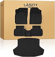 Vista 1 de LASFIT - Tapete de piso y maletero para automóvil, se adapta a asientos traseros con o sin puertos USB, revestimientos de elastómero termoplástico