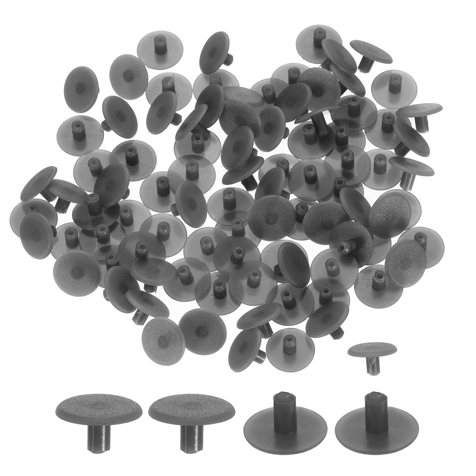 sourcing map 250Pcs 2.8x11mm Plastic Hole Plugs, Round Screw Cap Cover, Panel Drill Hole Plugs for Furniture Cabinet Cupboard Shelves Fencing Post Pipe Insert End Caps, Dark Gray