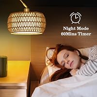 Rayofly Arany Ívelt Állólámpa Rattan Lámpaernyővel - Modern Boho Padlólámpa Távirányítóval, LED Izzóval, Alkalmazásvezérléssel, Fényerőszabá 4